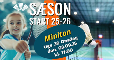 Miniton Sæson start 2025/2026